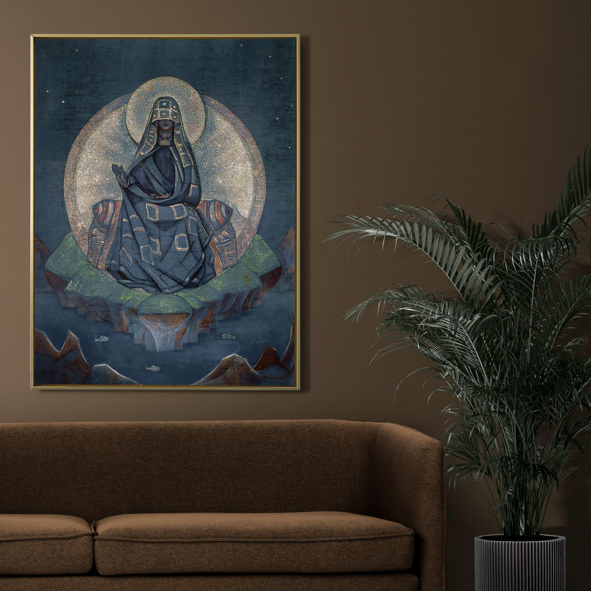 Nicholas Roerich - The Mother of the World. Magic woman art, Reproduction canvas, Large wall art, Mystical woman, Fine a