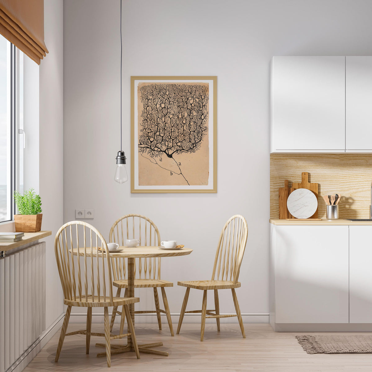 Santiago Ramón y Cajal, neuron art print - vintage science wall art, biology decor, ready to hang canvas, neuroscience p