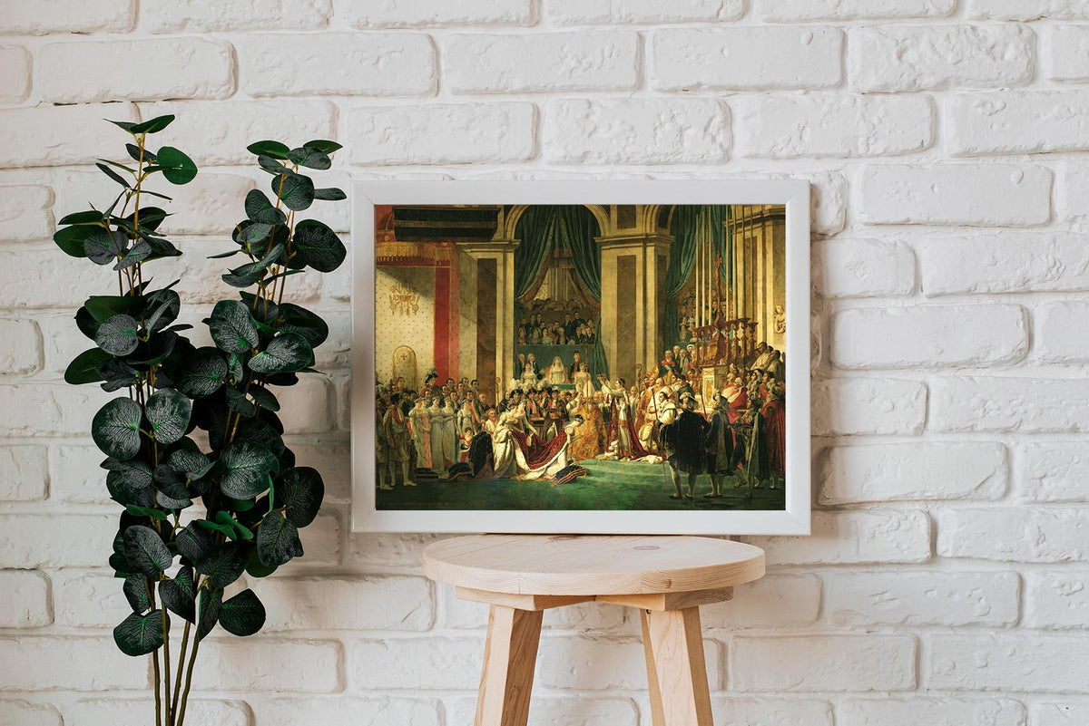 Jacques Louis David - The Coronation of Napoleon. Print on canvas, Napoleon art print, Historic painting, Museum-quality