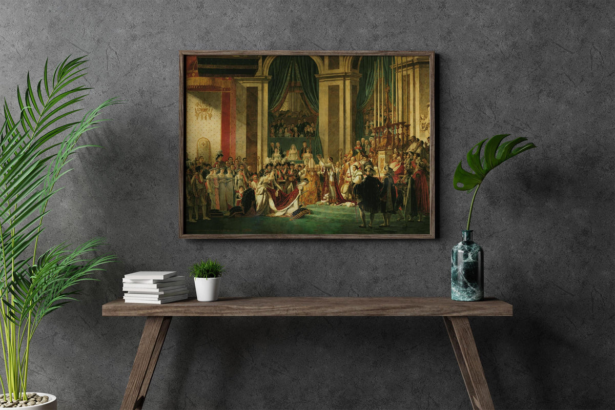 Jacques Louis David - The Coronation of Napoleon. Print on canvas, Napoleon art print, Historic painting, Museum-quality