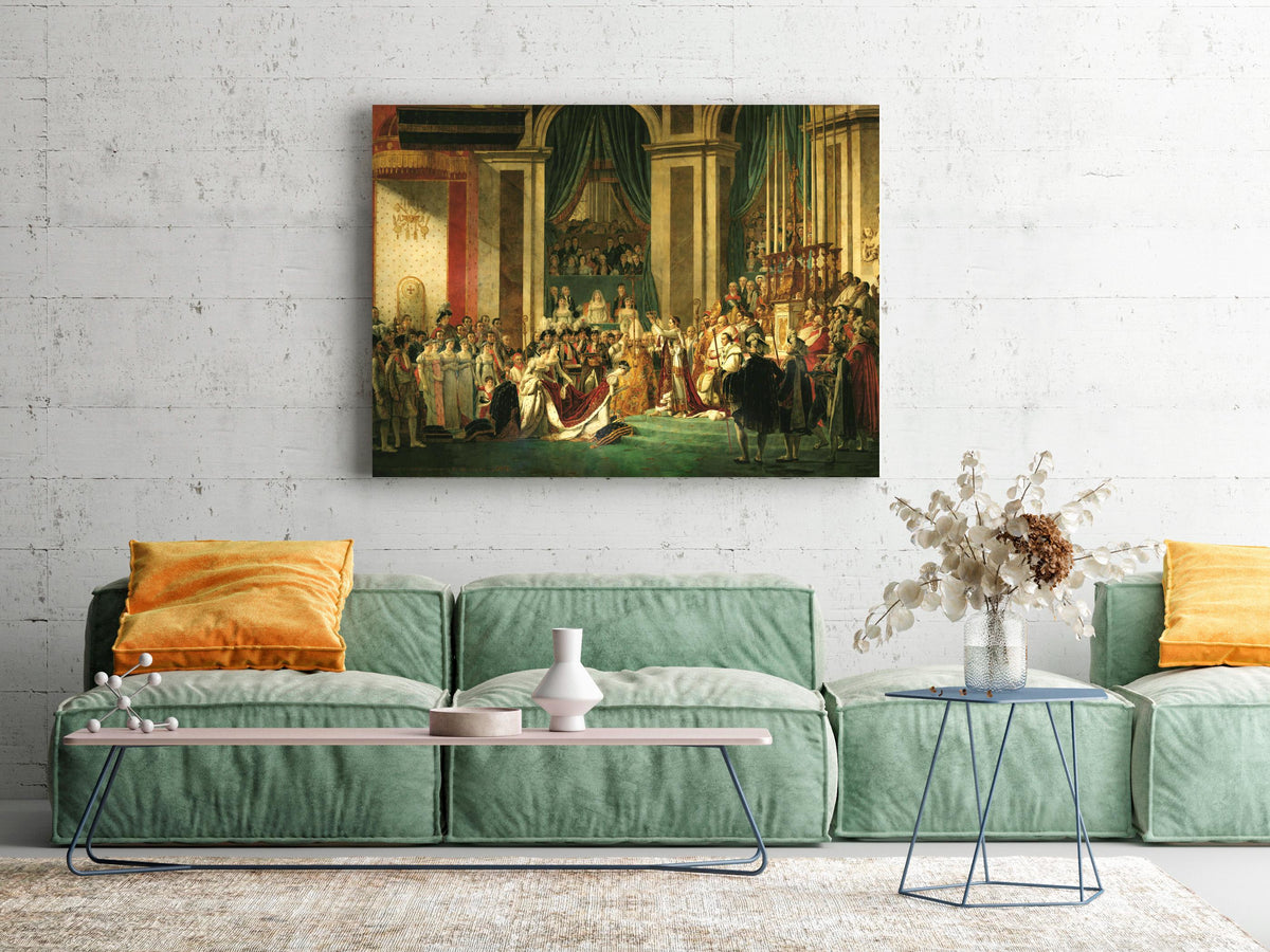 Jacques Louis David - The Coronation of Napoleon. Print on canvas, Napoleon art print, Historic painting, Museum-quality