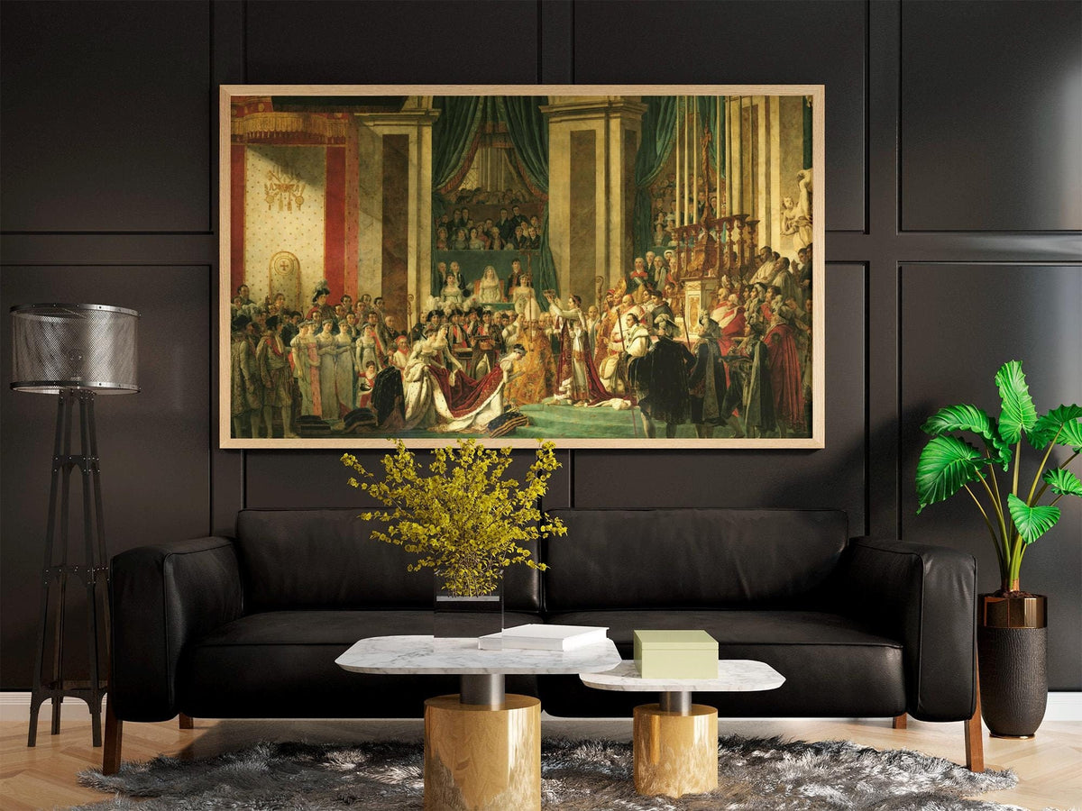 Jacques Louis David - The Coronation of Napoleon. Print on canvas, Napoleon art print, Historic painting, Museum-quality