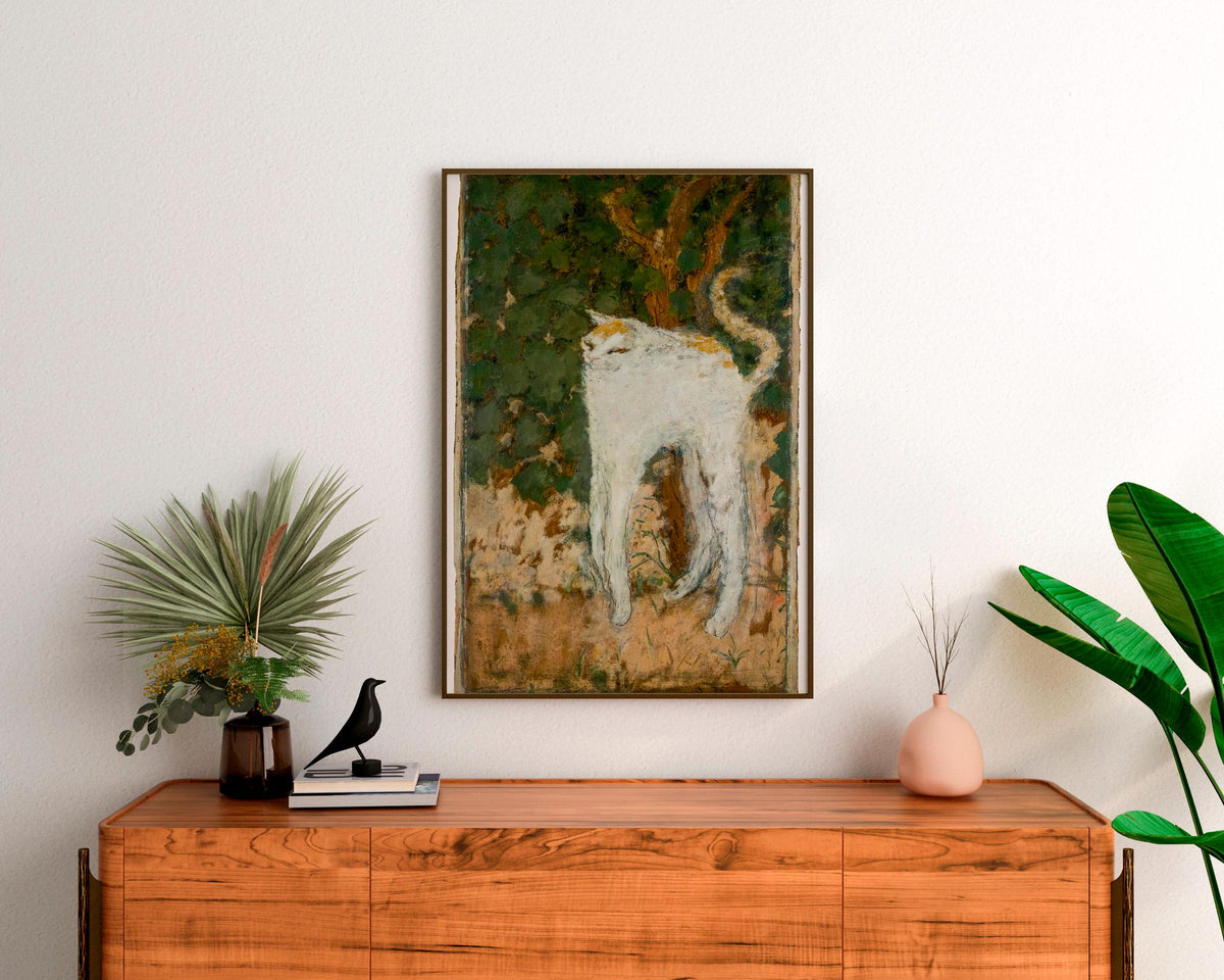 Pierre Bonnard - The White Cat. Giclee canvas, Fine art prints, Cat poster print, Classic wall art, Canvas painting, Cat