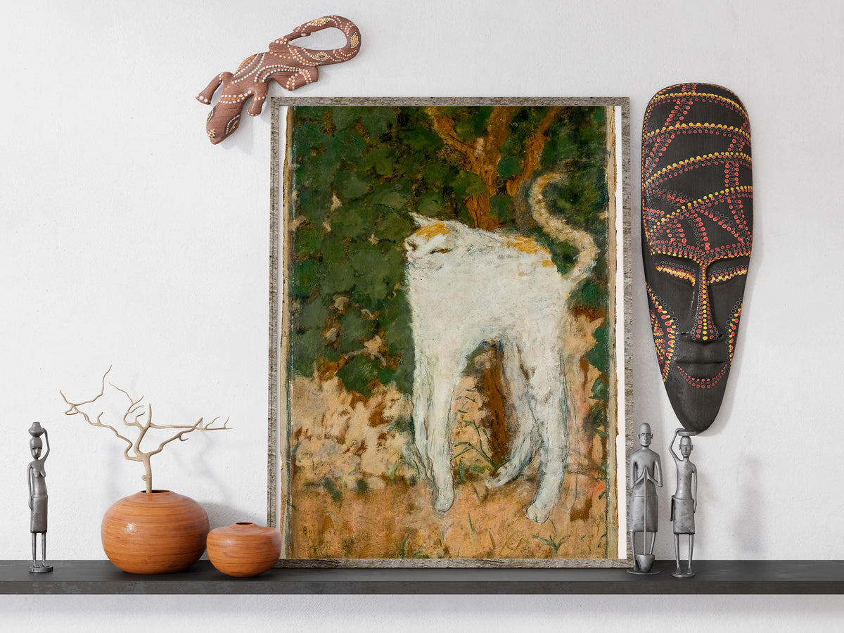 Pierre Bonnard - The White Cat. Giclee canvas, Fine art prints, Cat poster print, Classic wall art, Canvas painting, Cat