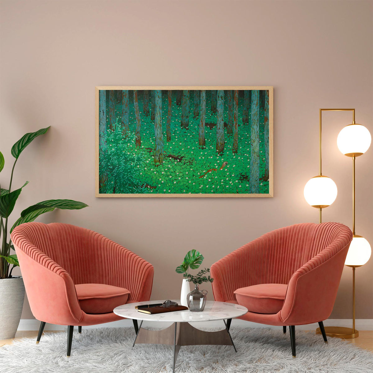 Katayama Bokuyo - Mori Forest. Japanese landscape, Forest art print, Japanese nature poster, Famous art, Bedroom decor, 