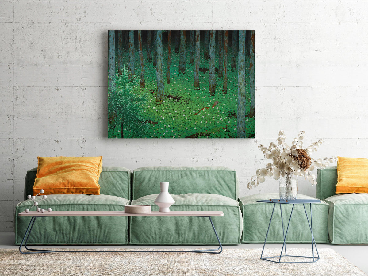 Katayama Bokuyo - Mori Forest. Japanese landscape, Forest art print, Japanese nature poster, Famous art, Bedroom decor, 