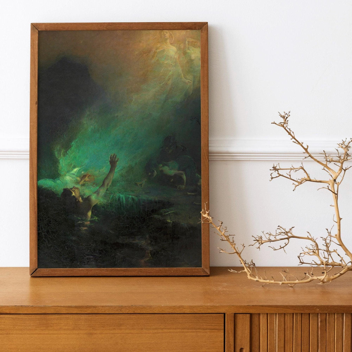 John Longstaff - Sirens. Dark wall art, Gothic canvas, Water nymphs art print, Mermaid painting, Reproduction canvas, La