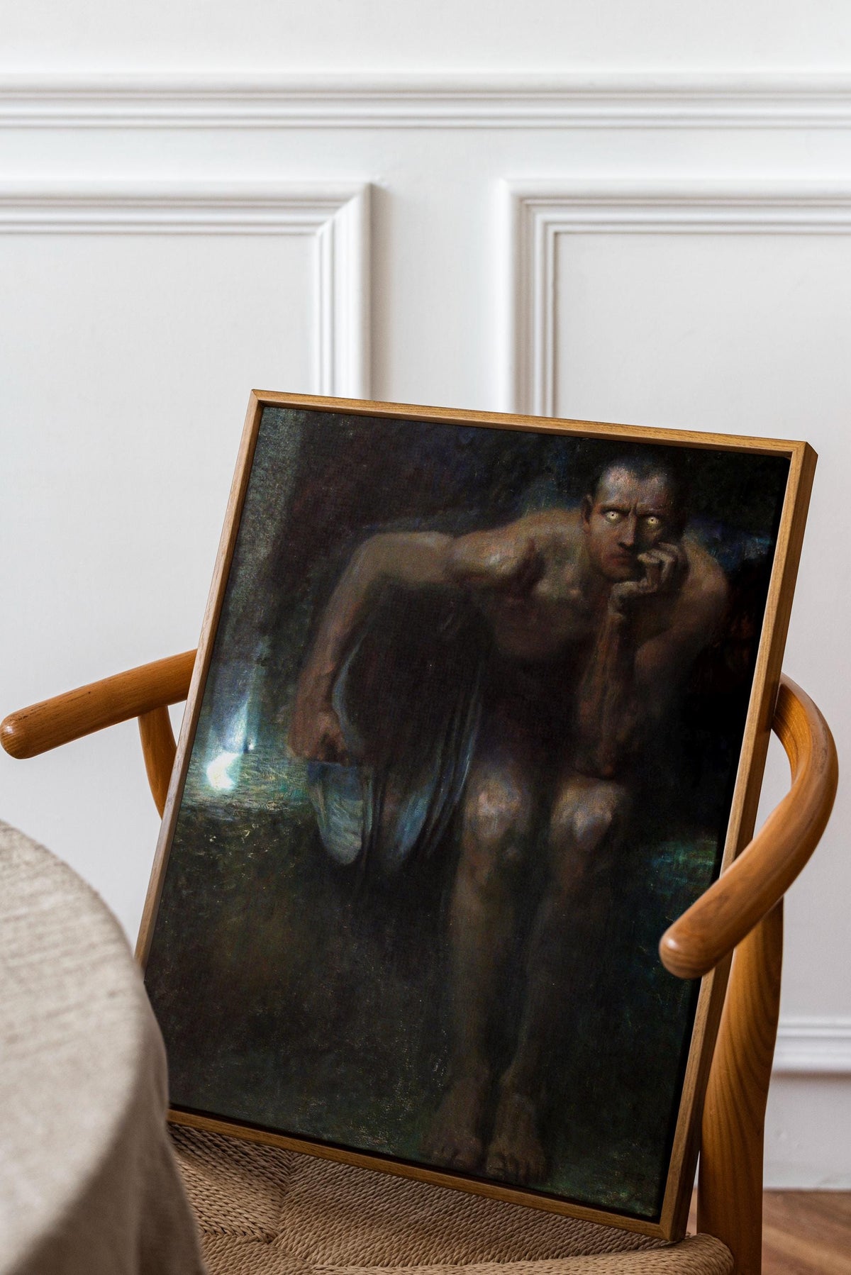 Franz von Stuck - Lucifer. Dark painting print, Lucifer poster print, Gothic art, Gallery wrapped, Giclee canvas, Home d