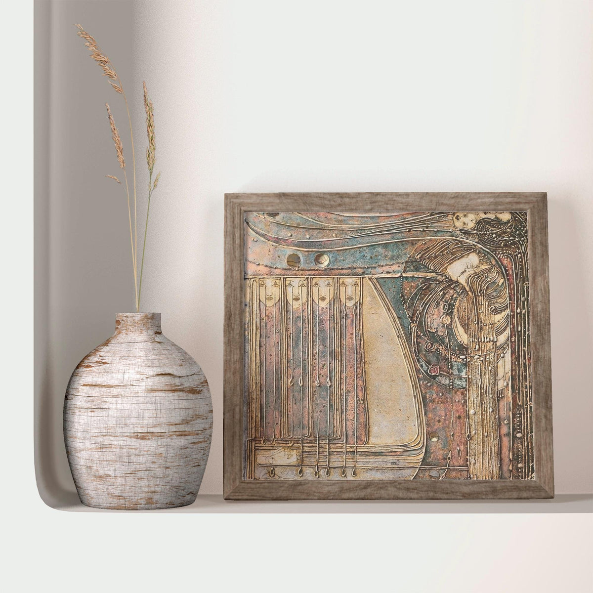 Margaret Macdonald Mackintosh - Opera. Kiss painting, Painting on canvas, Giclee canvas, Beautiful girl art print, Galle