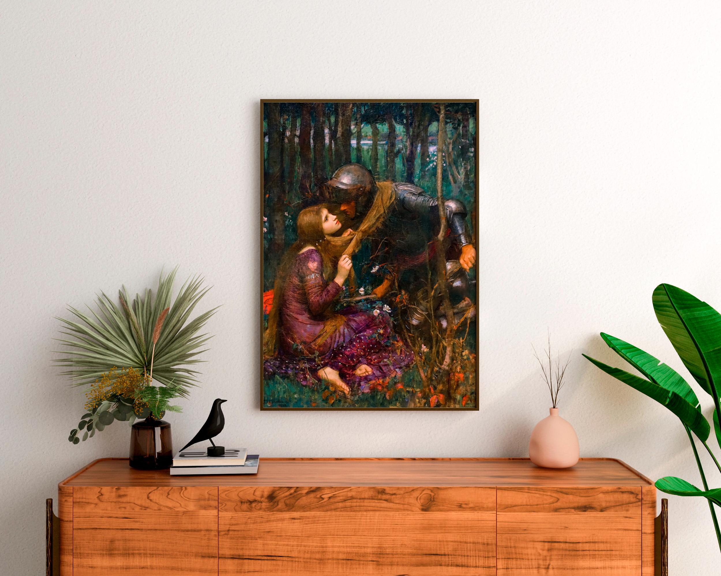 John William Waterhouse - La Belle Dame sans Merci. Canvas painting, Couple love art print, Extravagant painting, Galler