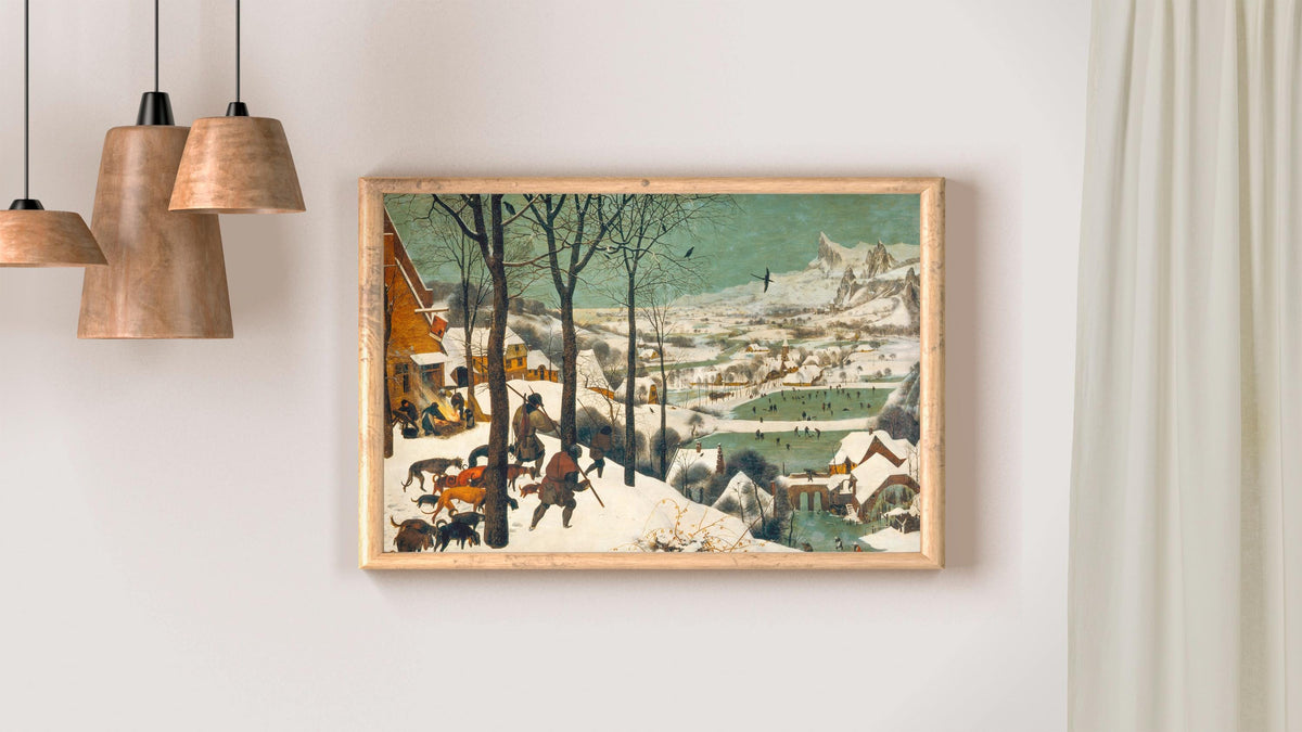 Pieter Bruegel the Elder - Hunters in the Snow. Winter landscape art print, Winter scene wall art, Museum quality print,