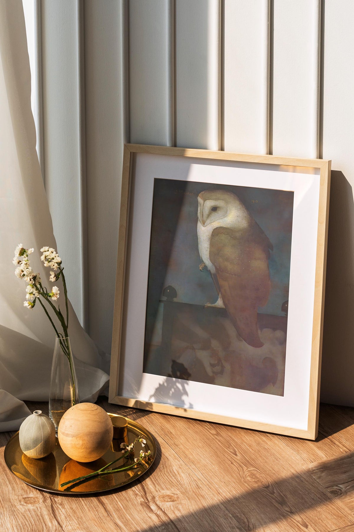Jan Mankes - Big Owl. Print on canvas, Owl art print, Dark academia art, Living room wall art, Canvas art print, Home de