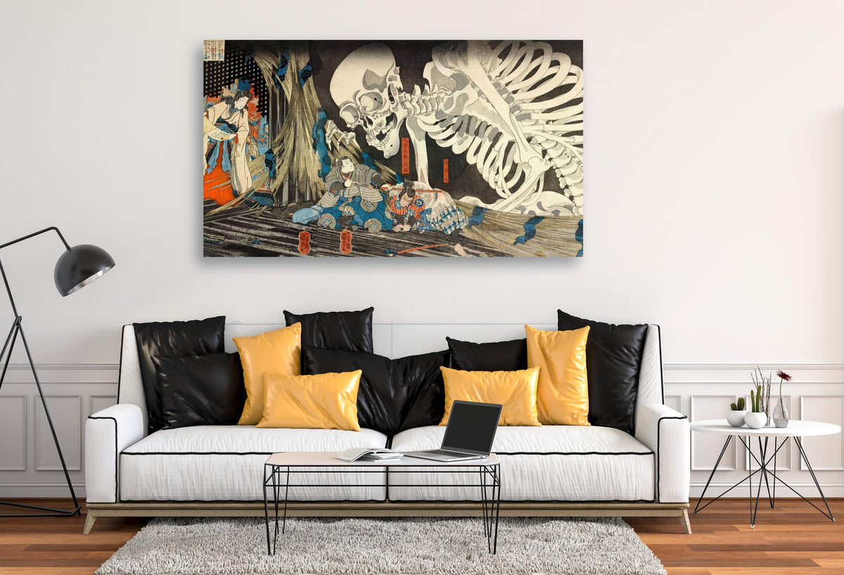 Utagawa Kuniyoshi - Takiyasha the Witch and the Skeleton Spectre. Japanese home decor, Canvas painting, Famous art, Japa