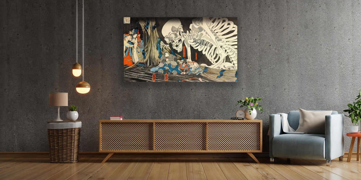 Utagawa Kuniyoshi - Takiyasha the Witch and the Skeleton Spectre. Japanese home decor, Canvas painting, Famous art, Japa