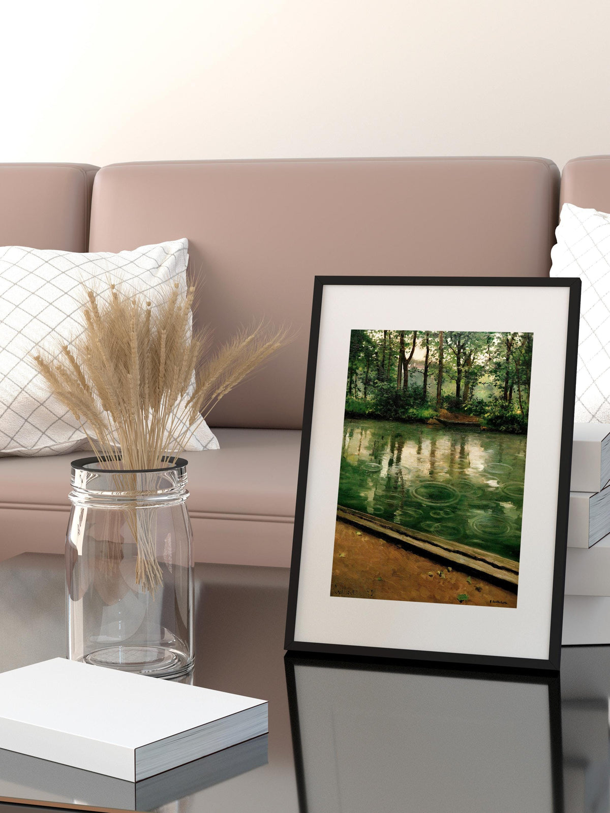 Gustave Caillebotte, L’Yerres, pluie - rain landscape art, Impressionist nature print, kitchen wall decor, giclee canvas