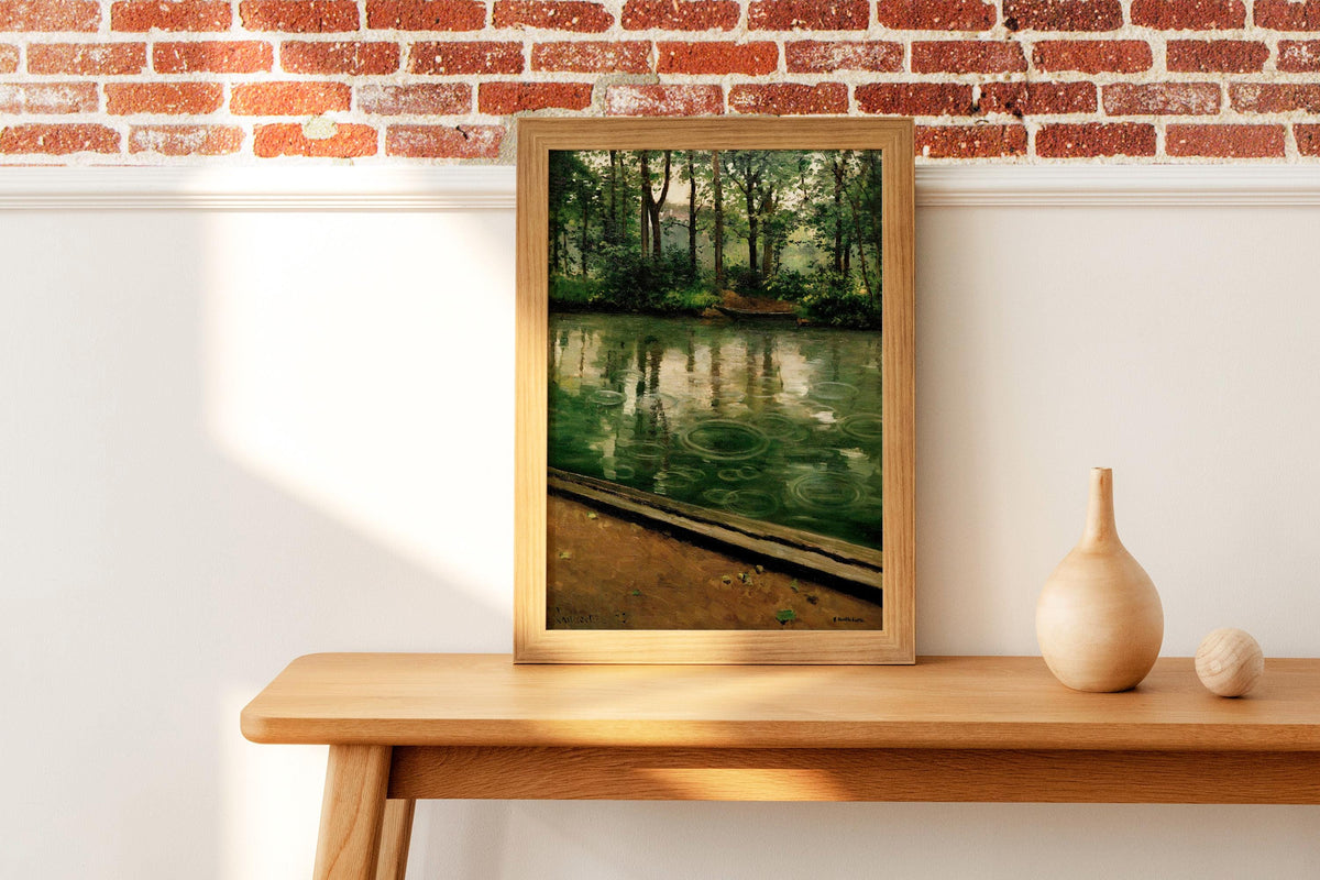 Gustave Caillebotte - L Yerres, pluie, Rain. Landscape nature, Kitchen wall art, Giclee canvas, Nature painting, Rain po