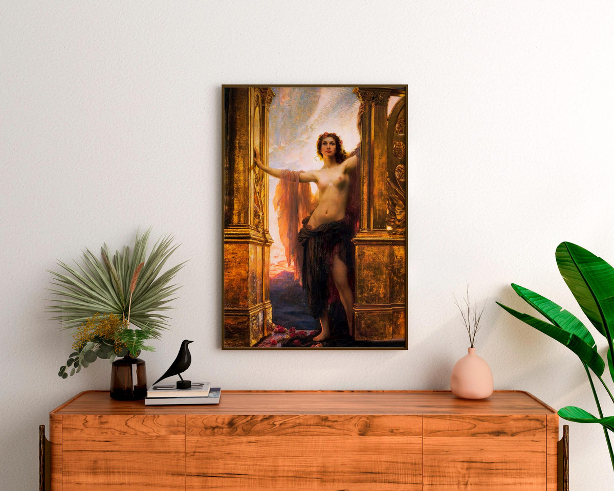 Herbert James Draper - The gates of dawn. Canvas art print, Mystical woman, Giclee canvas, Magic woman art, Poster print