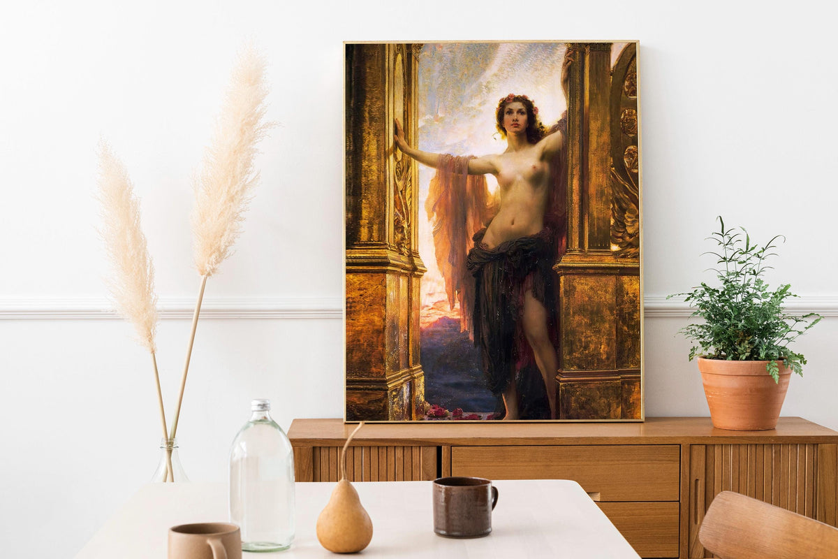 Herbert James Draper - The gates of dawn. Canvas art print, Mystical woman, Giclee canvas, Magic woman art, Poster print