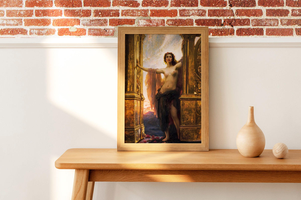 Herbert James Draper - The gates of dawn. Canvas art print, Mystical woman, Giclee canvas, Magic woman art, Poster print