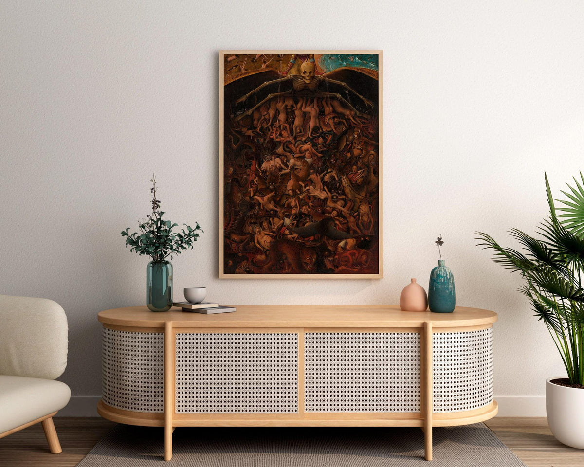 Jan van Eyck - Last Judgement. Dark wall art, Canvas painting, Gothic art print, Classic wall art, Vintage decor, Ready 