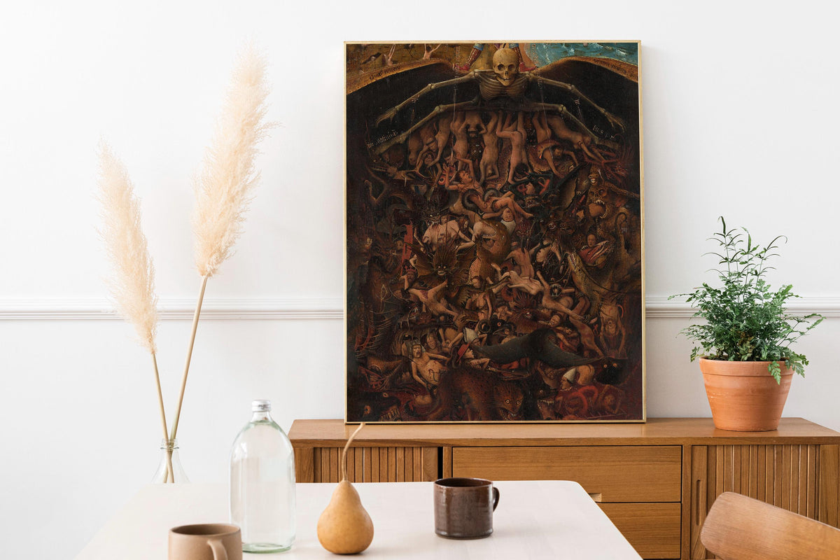 Jan van Eyck - Last Judgement. Dark wall art, Canvas painting, Gothic art print, Classic wall art, Vintage decor, Ready 