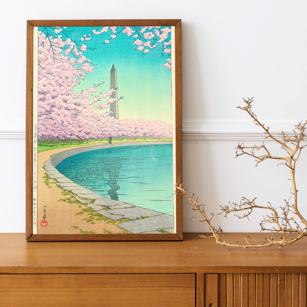 Kawase Hasui - Washington Monument. Japanese painting, Japanese landscape, Bedroom decor, Canvas art print, Large wall a