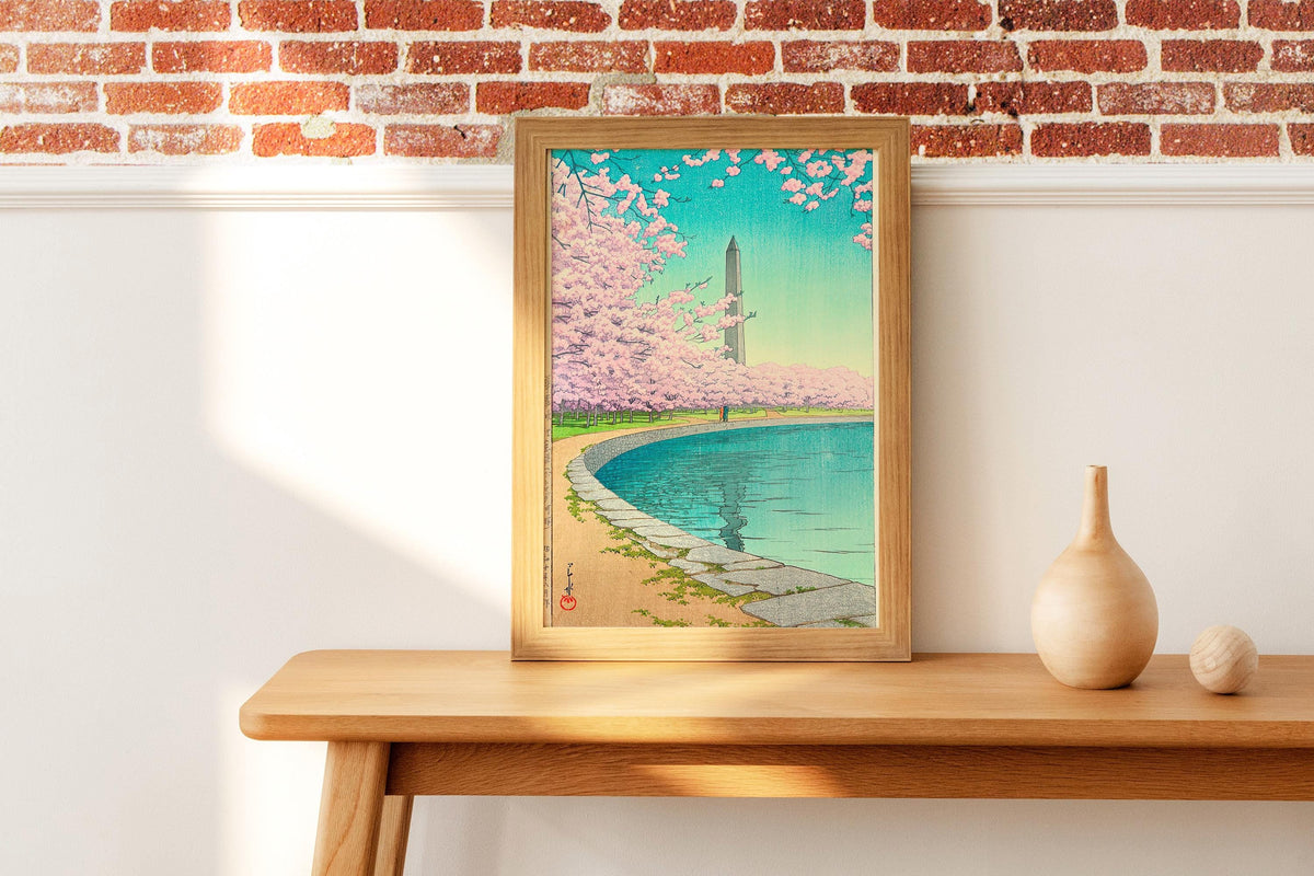 Kawase Hasui - Washington Monument. Japanese painting, Japanese landscape, Bedroom decor, Canvas art print, Large wall a