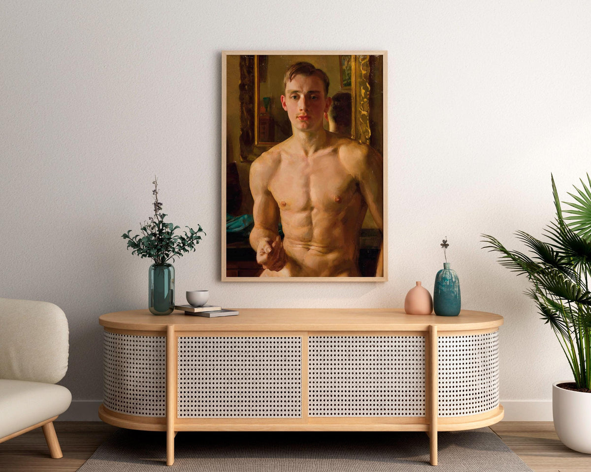 Konstantin Somov - The Boxer. Print on canvas, Sensual poster, Classic wall art, Living room wall art, Giclee canvas, Ca