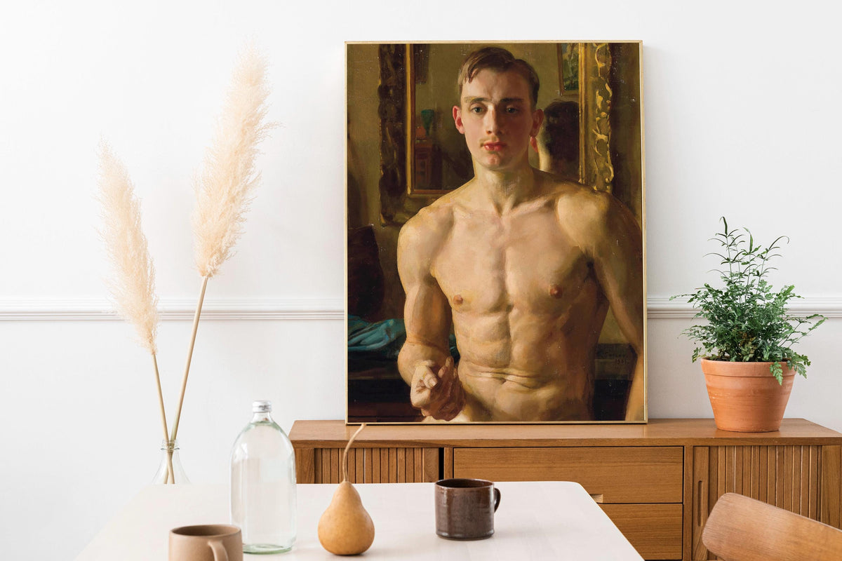 Konstantin Somov - The Boxer. Print on canvas, Sensual poster, Classic wall art, Living room wall art, Giclee canvas, Ca