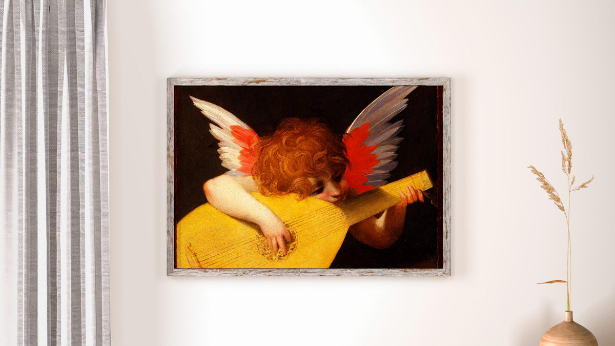 Rosso Fiorentino - Playing putto, Musical Angel. Canvas reproduction, Classic wall art, Fine art prints, Canvas painting