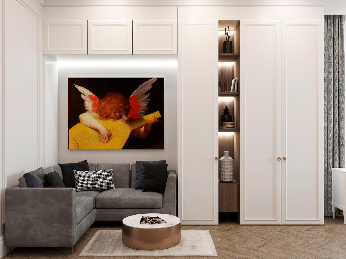 Rosso Fiorentino - Playing putto, Musical Angel. Canvas reproduction, Classic wall art, Fine art prints, Canvas painting