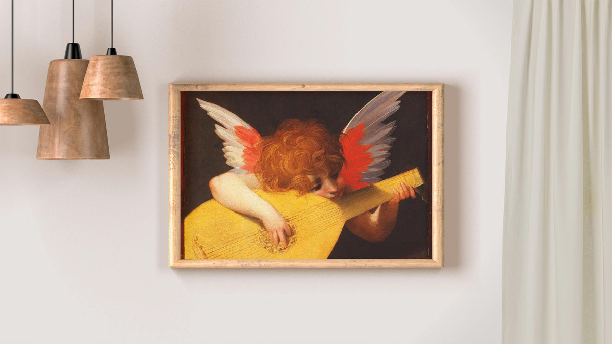 Rosso Fiorentino - Playing putto, Musical Angel. Canvas reproduction, Classic wall art, Fine art prints, Canvas painting