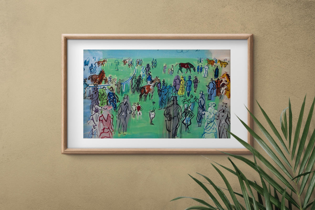 Raoul Dufy - The Ascot Paddock. Abstract painting, Print on canvas, Ready to hang, Abstract wall art, Bedroom decor, Can