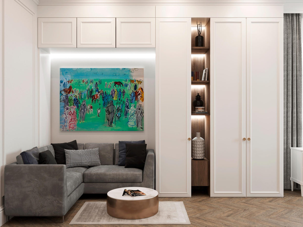 Raoul Dufy - The Ascot Paddock. Abstract painting, Print on canvas, Ready to hang, Abstract wall art, Bedroom decor, Can