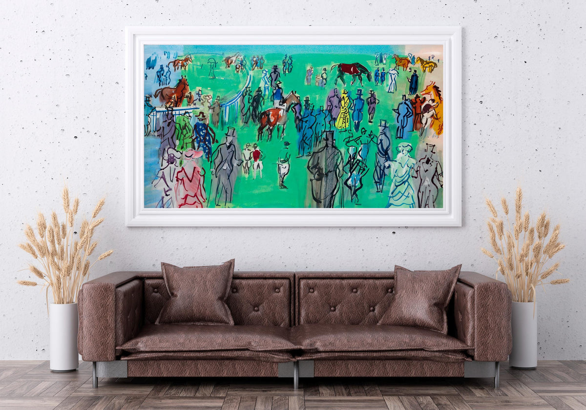 Raoul Dufy, Paddock at Ascot - colorful wall art, abstract decor, racing scene print, museum style canvas, elegant bedro