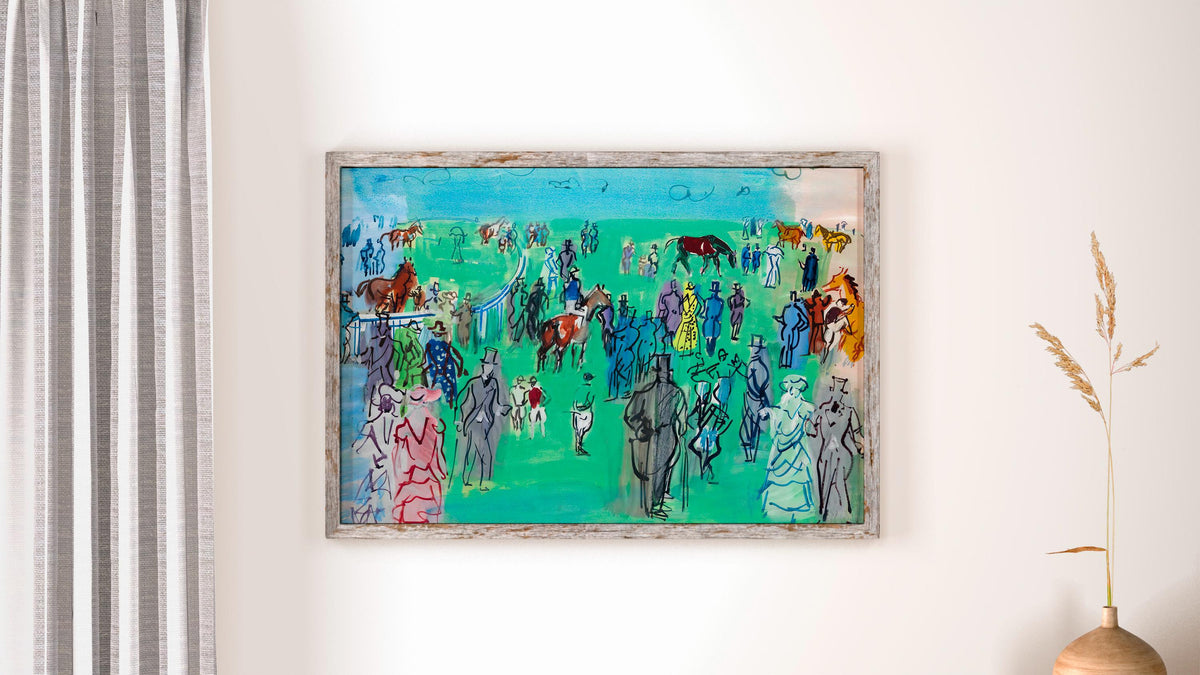 Raoul Dufy - The Ascot Paddock. Abstract painting, Print on canvas, Ready to hang, Abstract wall art, Bedroom decor, Can