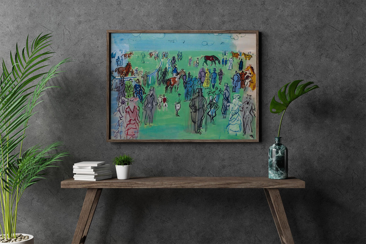 Raoul Dufy - The Ascot Paddock. Abstract painting, Print on canvas, Ready to hang, Abstract wall art, Bedroom decor, Can