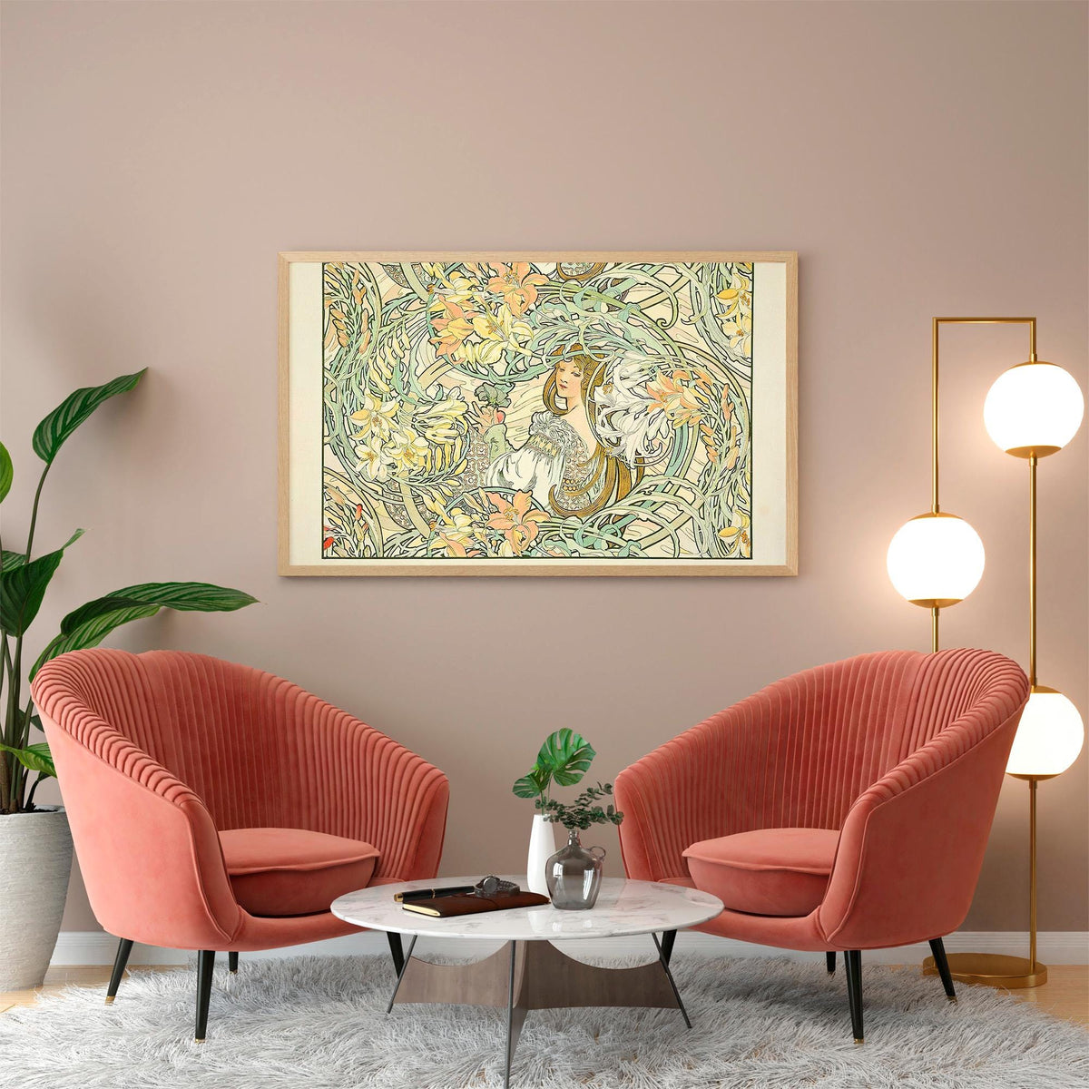 Alphonse Mucha - Language of Flowers. Art nouveau wall art, Magic woman art, Mucha poster print, Canvas painting, Kitche