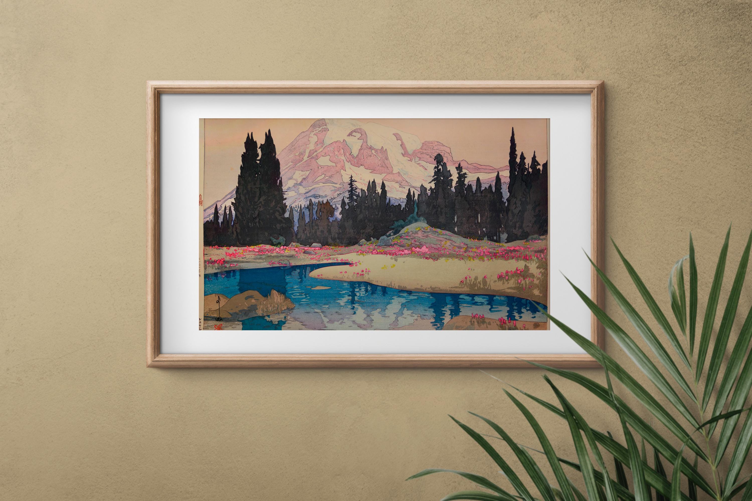 Yoshida Hiroshi - Mt. Rainier. Japanese art print, Giclee wall art, Asian art, Japanese art print, Fine art prints, Land