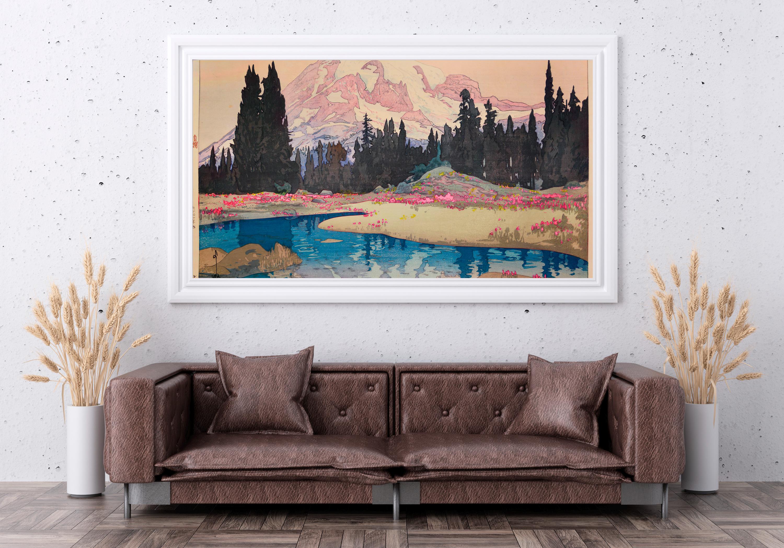 Yoshida Hiroshi - Mt. Rainier. Japanese art print, Giclee wall art, Asian art, Japanese art print, Fine art prints, Land