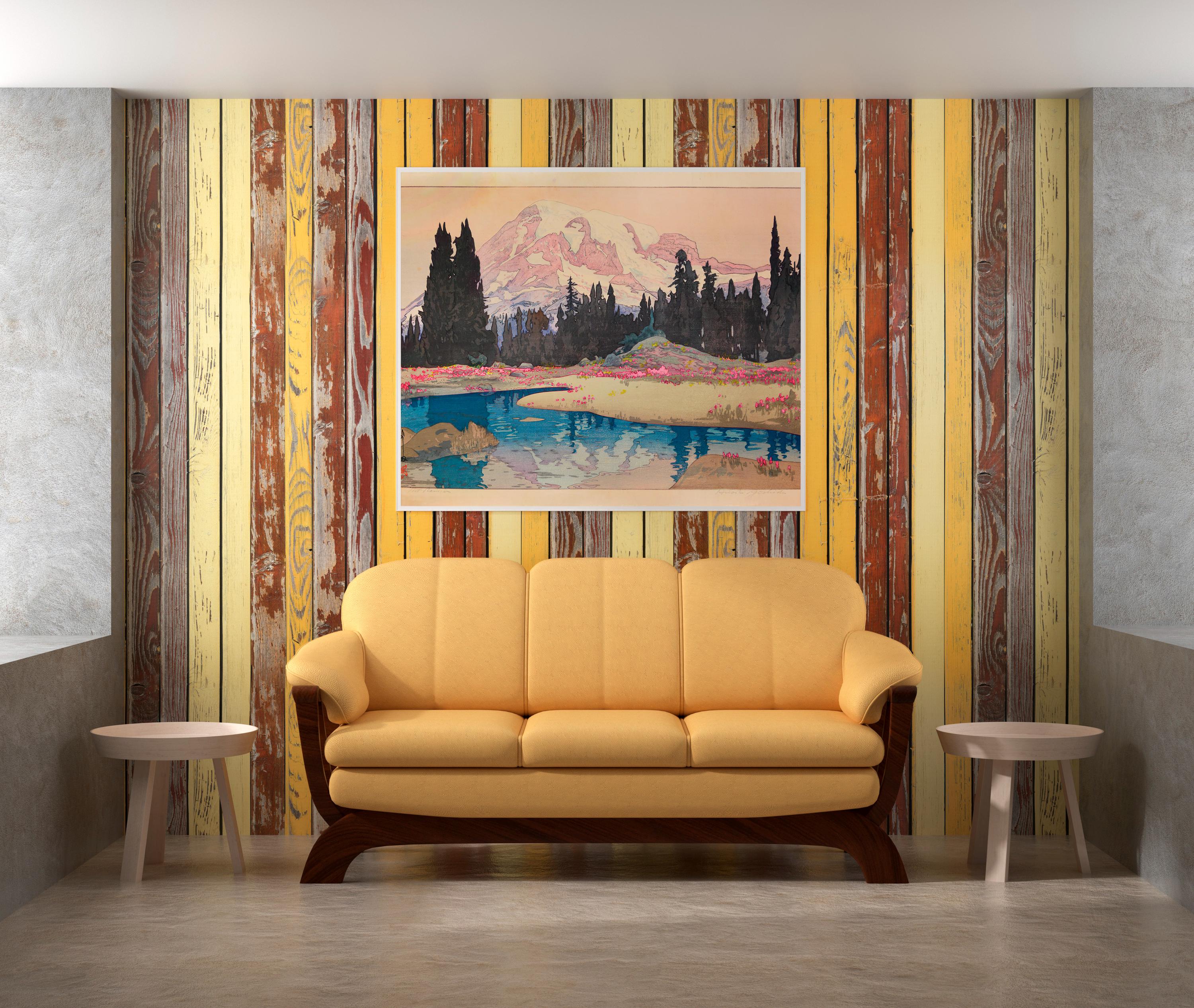Yoshida Hiroshi - Mt. Rainier. Japanese art print, Giclee wall art, Asian art, Japanese art print, Fine art prints, Land