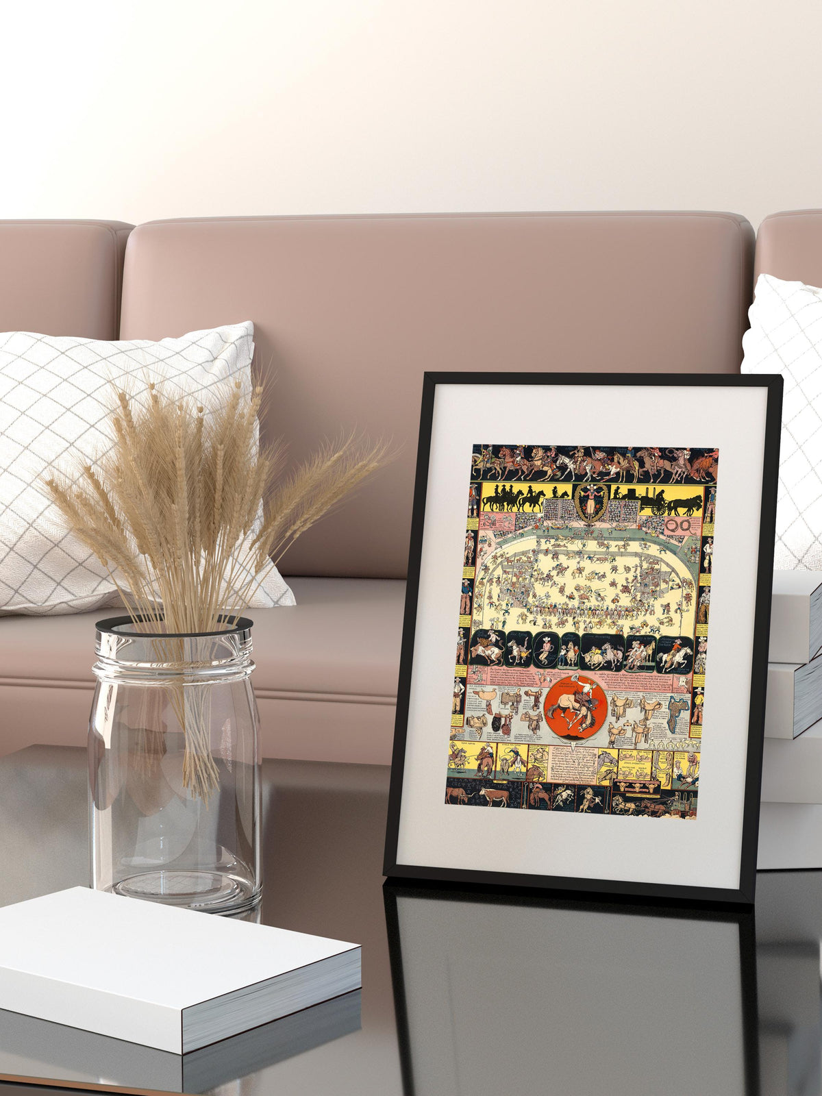 Joseph Jacinto Mora - Evolution of the Cowboy. Western Art, Wild West Decor, Vintage Cowboy Poster, Kitchen wall art, Ca