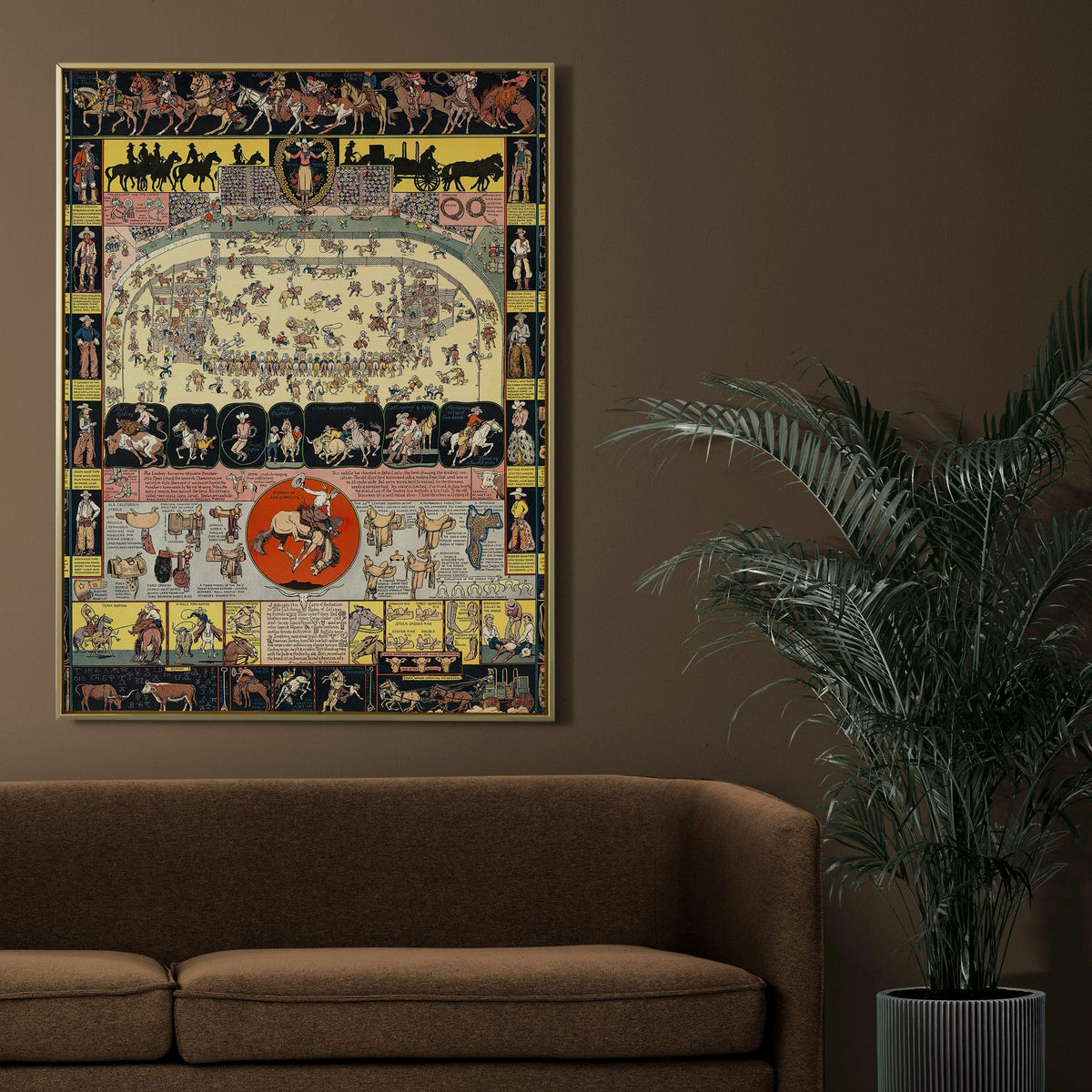 Joseph Jacinto Mora - Evolution of the Cowboy. Western Art, Wild West Decor, Vintage Cowboy Poster, Kitchen wall art, Ca
