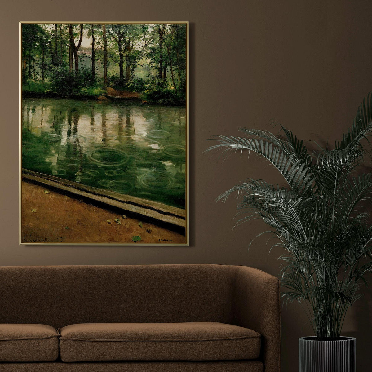 Gustave Caillebotte - L Yerres, pluie, Rain. Landscape nature, Kitchen wall art, Giclee canvas, Nature painting, Rain po