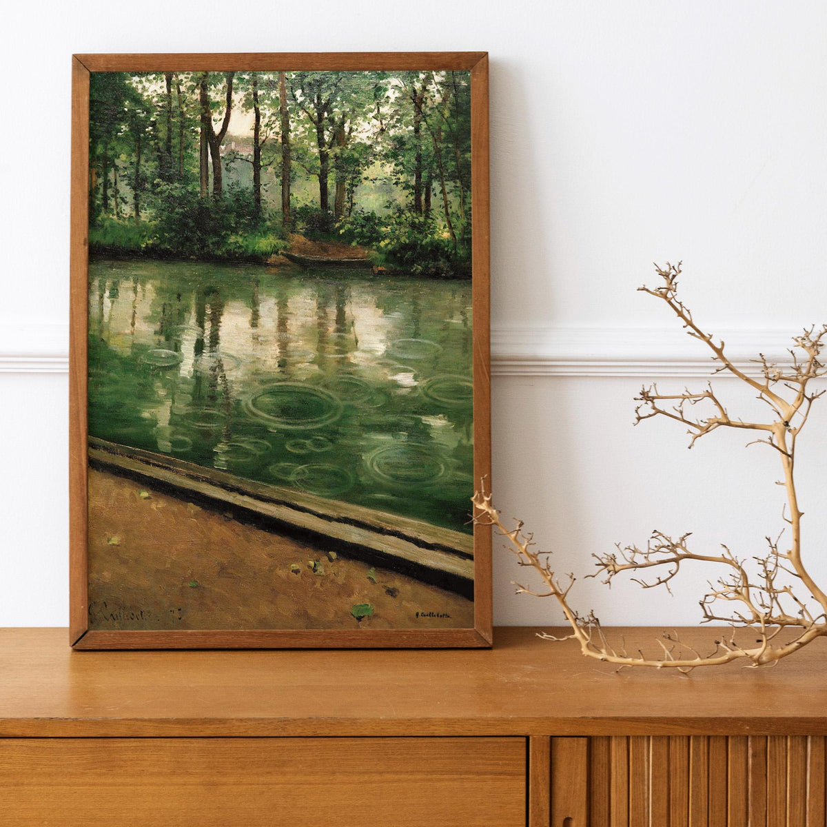 Gustave Caillebotte - L Yerres, pluie, Rain. Landscape nature, Kitchen wall art, Giclee canvas, Nature painting, Rain po