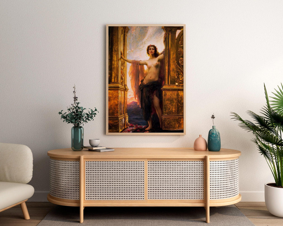 Herbert James Draper - The gates of dawn. Canvas art print, Mystical woman, Giclee canvas, Magic woman art, Poster print