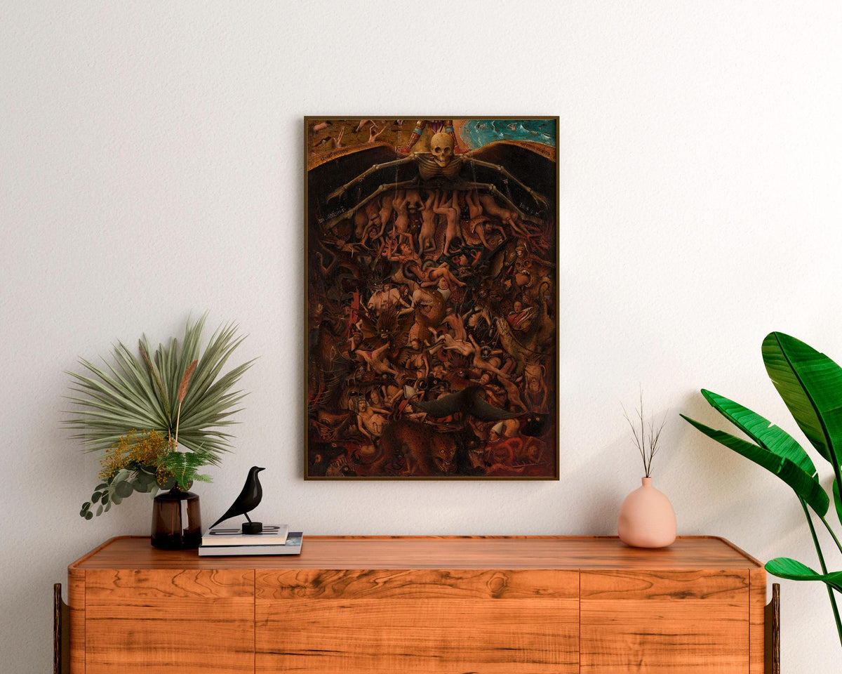 Jan van Eyck - Last Judgement. Dark wall art, Canvas painting, Gothic art print, Classic wall art, Vintage decor, Ready 