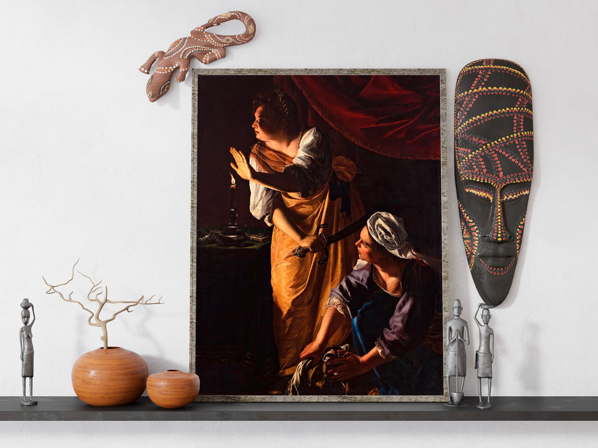 Artemisia Gentileschi - Judith Maidservant. Canvas art print, Baroque art, Classic wall art, Biblical art, Vintage decor