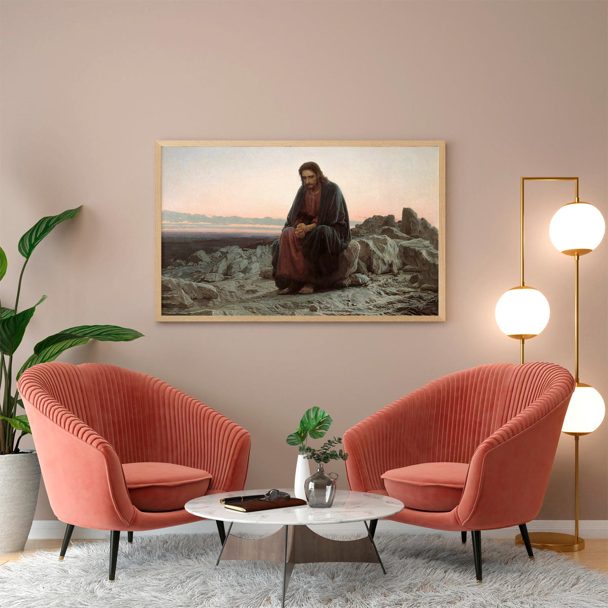 Ivam Kramskoi - Christ in the Wilderness. Classic wall art, Biblical art print, Religious art, Canvas painting, Poster p