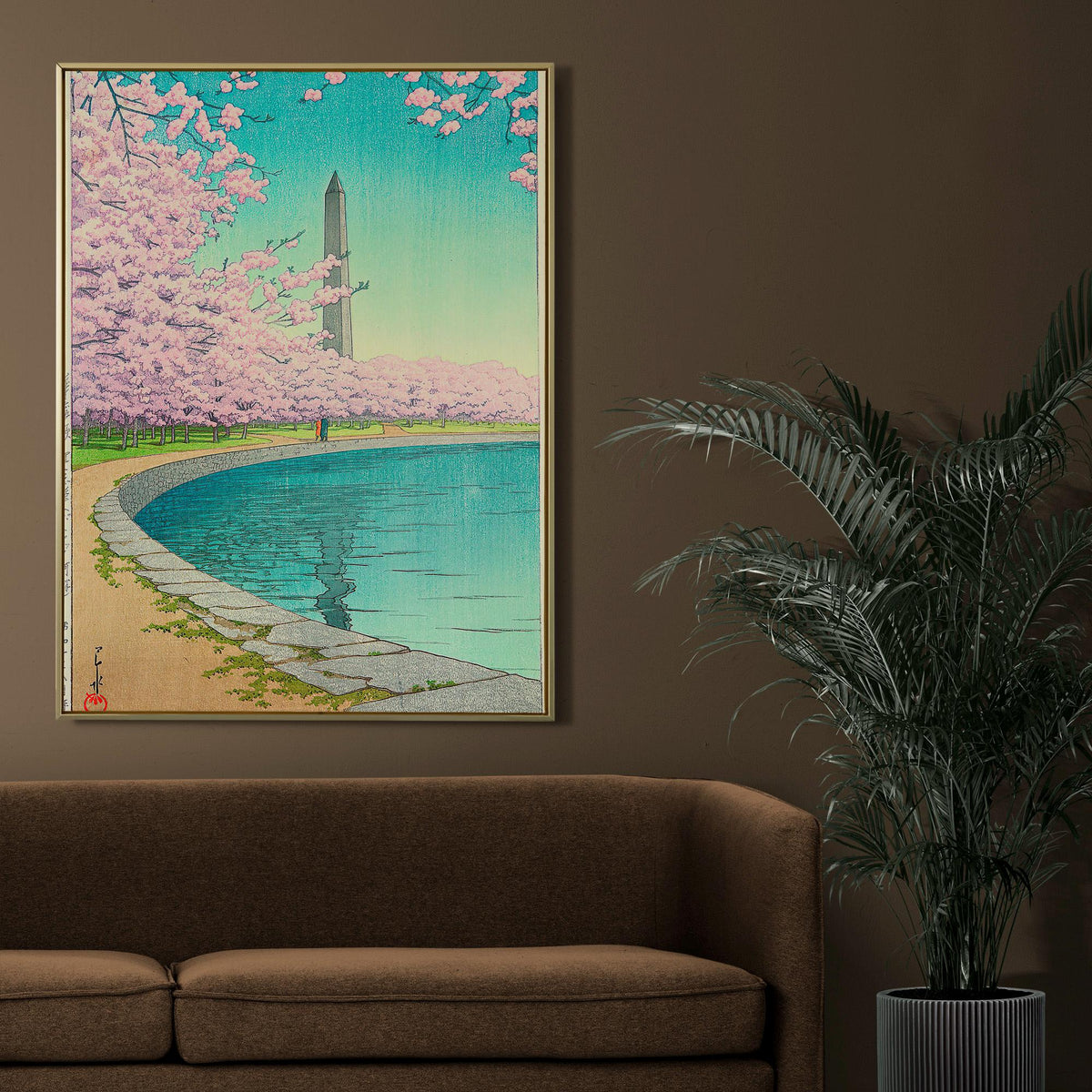 Kawase Hasui - Washington Monument. Japanese painting, Japanese landscape, Bedroom decor, Canvas art print, Large wall a